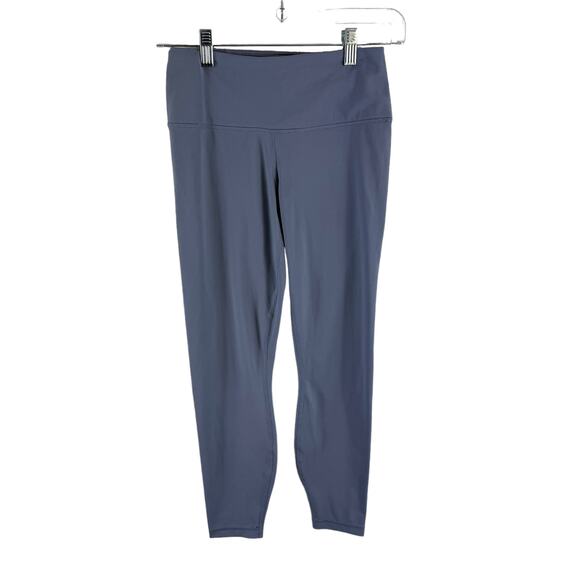Yogalicious Lux Gray Cropped Elastic Waist Skinny Cropped Strappy Leggings Sz S - Picture 1 of 5